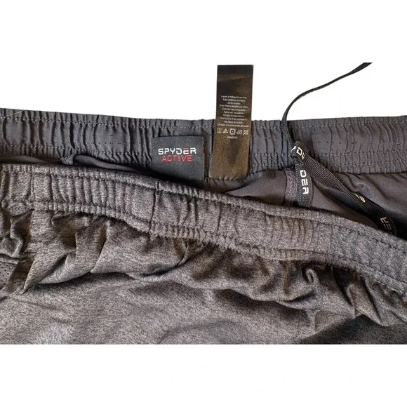 Spyder Active ProW=B Shorts Mens Size‎ XLGray Black Lined Activewear Running - Picture 3 of 6